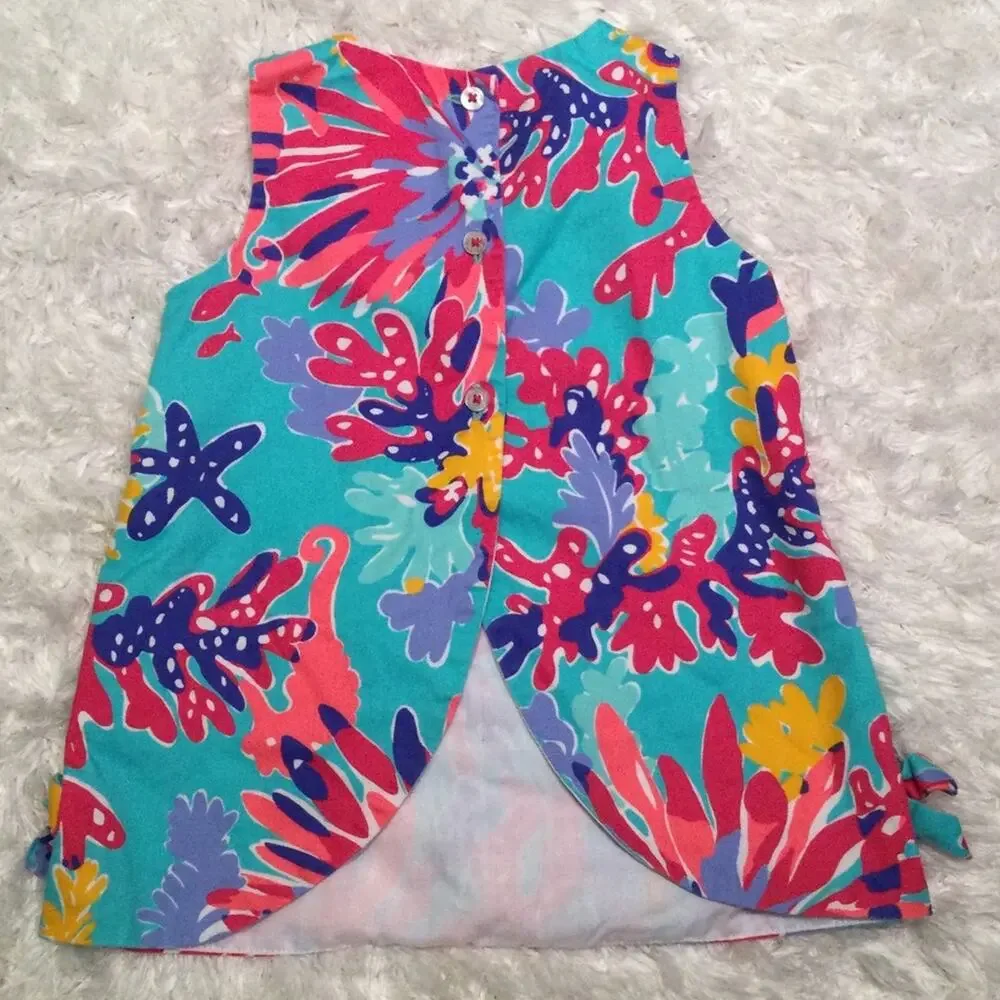 Lilly Pulitzer Shift dress with lace appliqué 12-18 M no bloomers